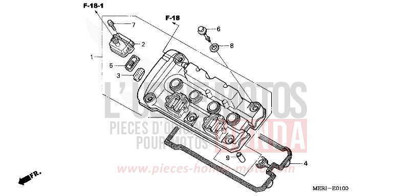 CYLINDER HEAD COVER for CBF600N ABS NOIR (NH1) from 2004